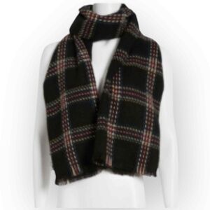 Cejon Women’s Lightweight Plaid Blanket Wrap, Black